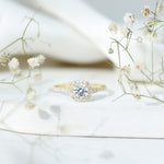 Lab Created Diamond Halo Engagement Ring With Certificate