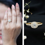 Lab Created Diamond Halo Engagement Ring With Certificate
