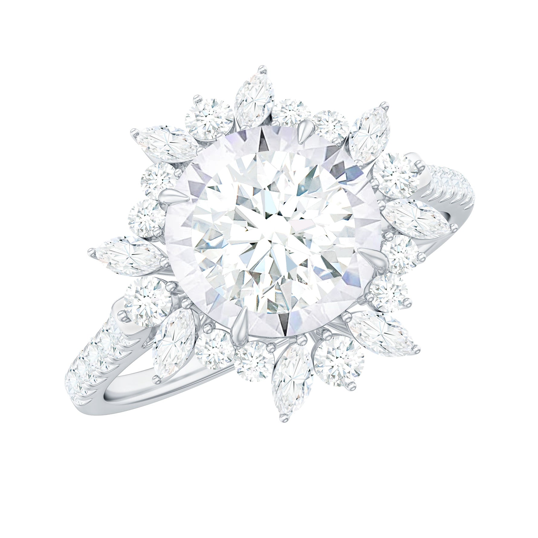 Certified Lab Created Diamond Halo Engagement Ring For Her