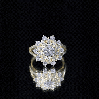 Certified Lab Grown Diamond Flower Engagement Ring for Her