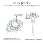 Certified Lab Grown Diamond Flower Engagement Ring for Her