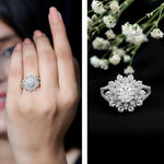 Certified Lab Grown Diamond Flower Engagement Ring for Her
