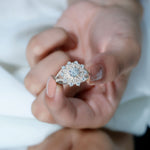 Certified Lab Grown Diamond Flower Engagement Ring for Her