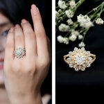 Certified Lab Grown Diamond Flower Engagement Ring for Her