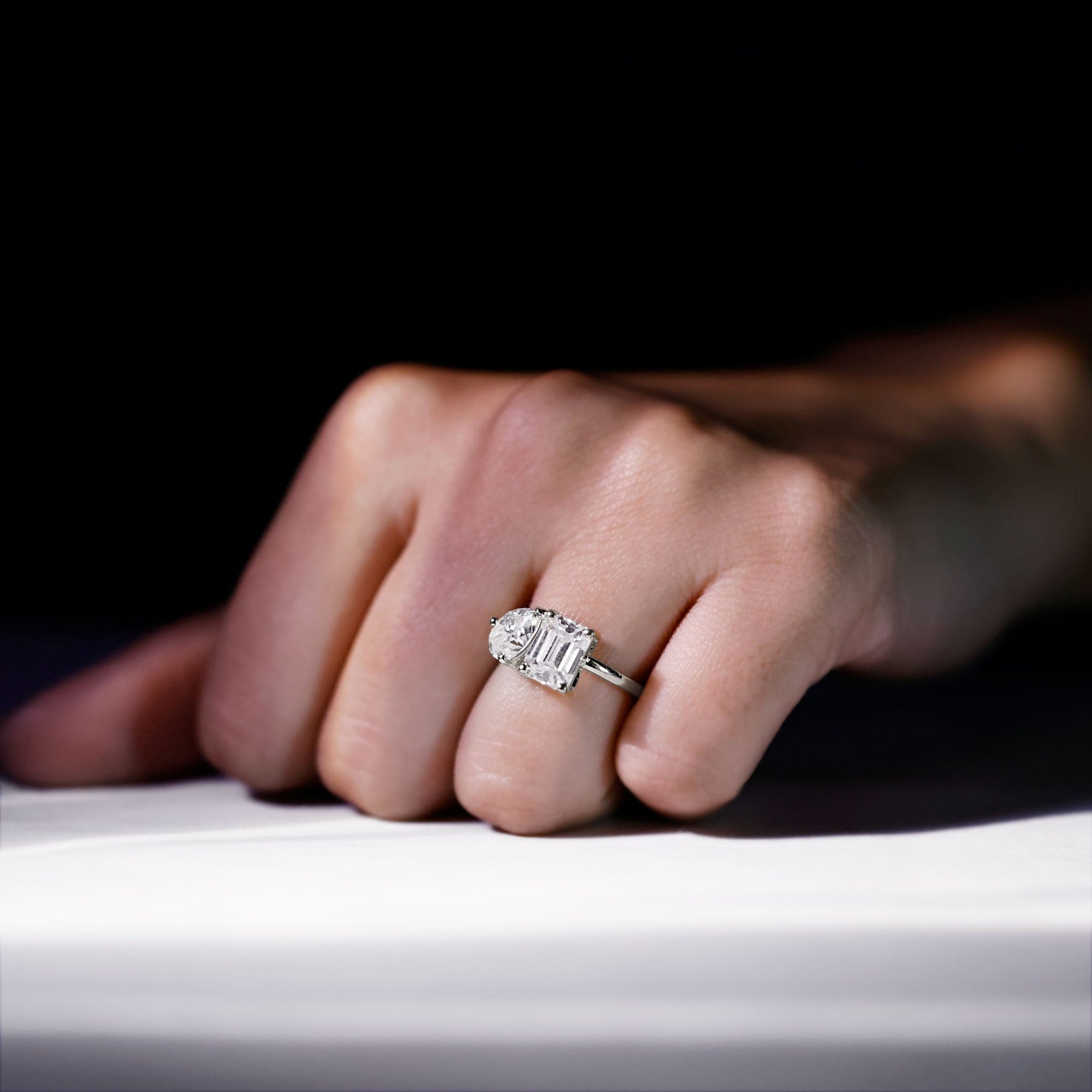 Lab Created Diamond Moi Et Toi Engagement Ring for Women