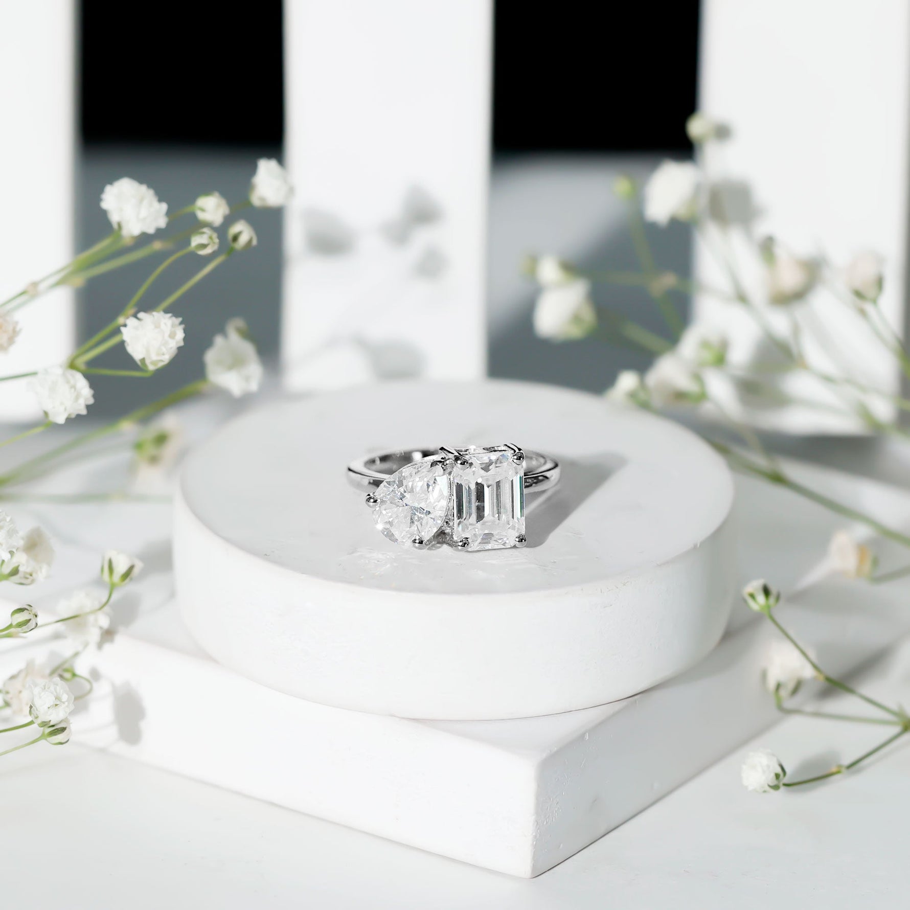 Lab Created Diamond Moi Et Toi Engagement Ring for Women