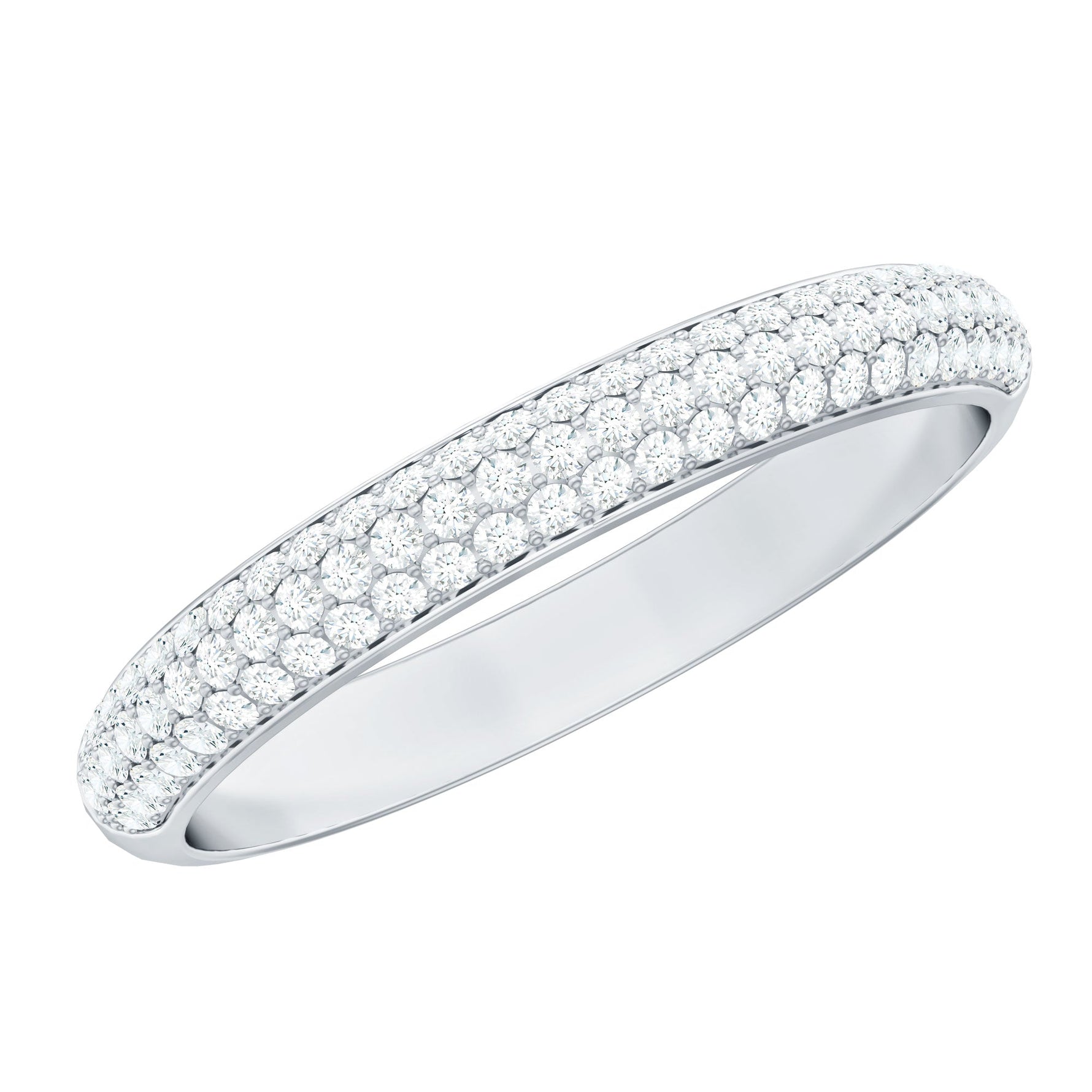 Certified Lab Grown Diamond 3 Row Eternity Ring