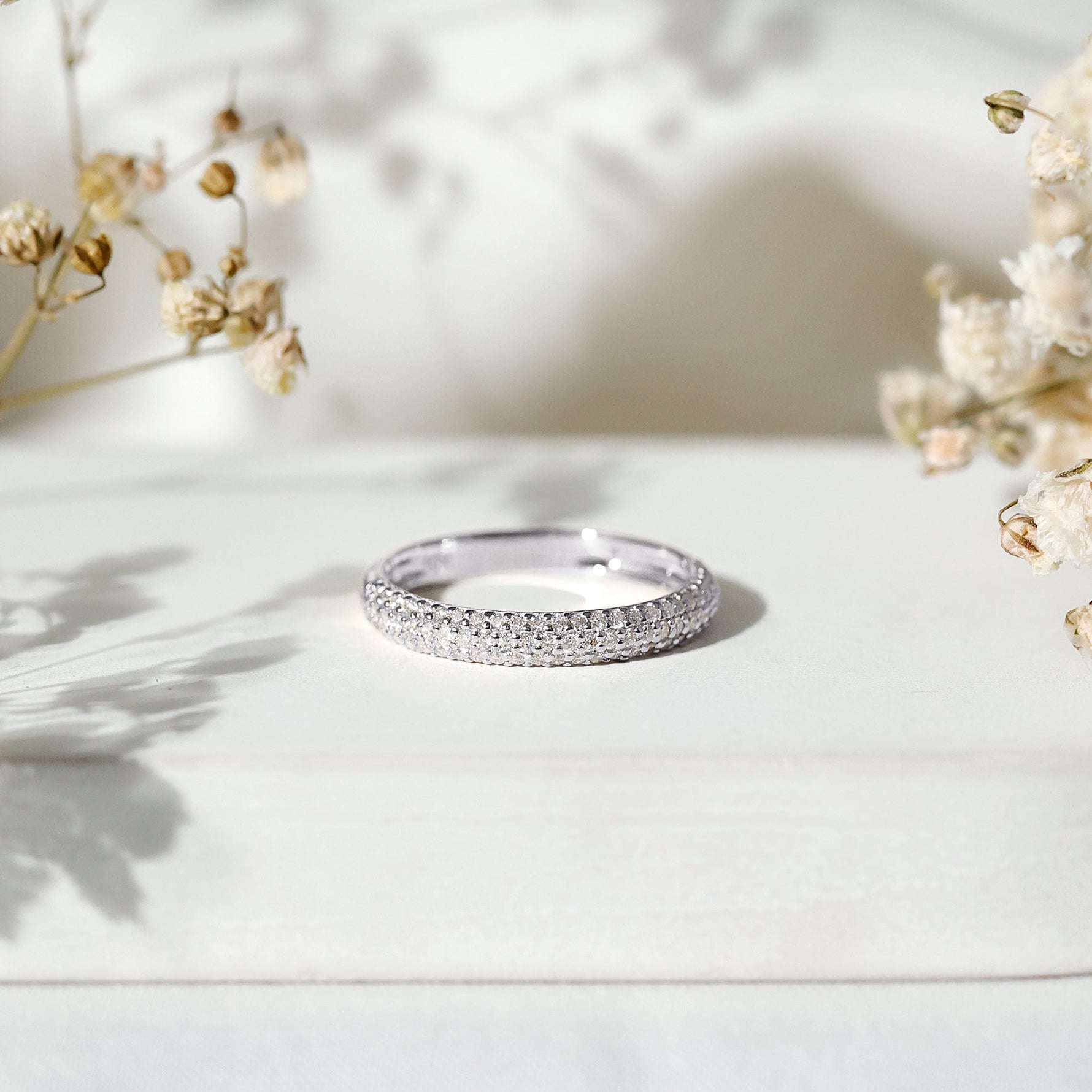 Certified Lab Grown Diamond 3 Row Eternity Ring