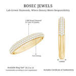 Certified Lab Grown Diamond 3 Row Eternity Ring
