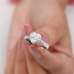 Bezel Set Brilliant Cut Lab Created Diamond Heart Engagement Ring For Women