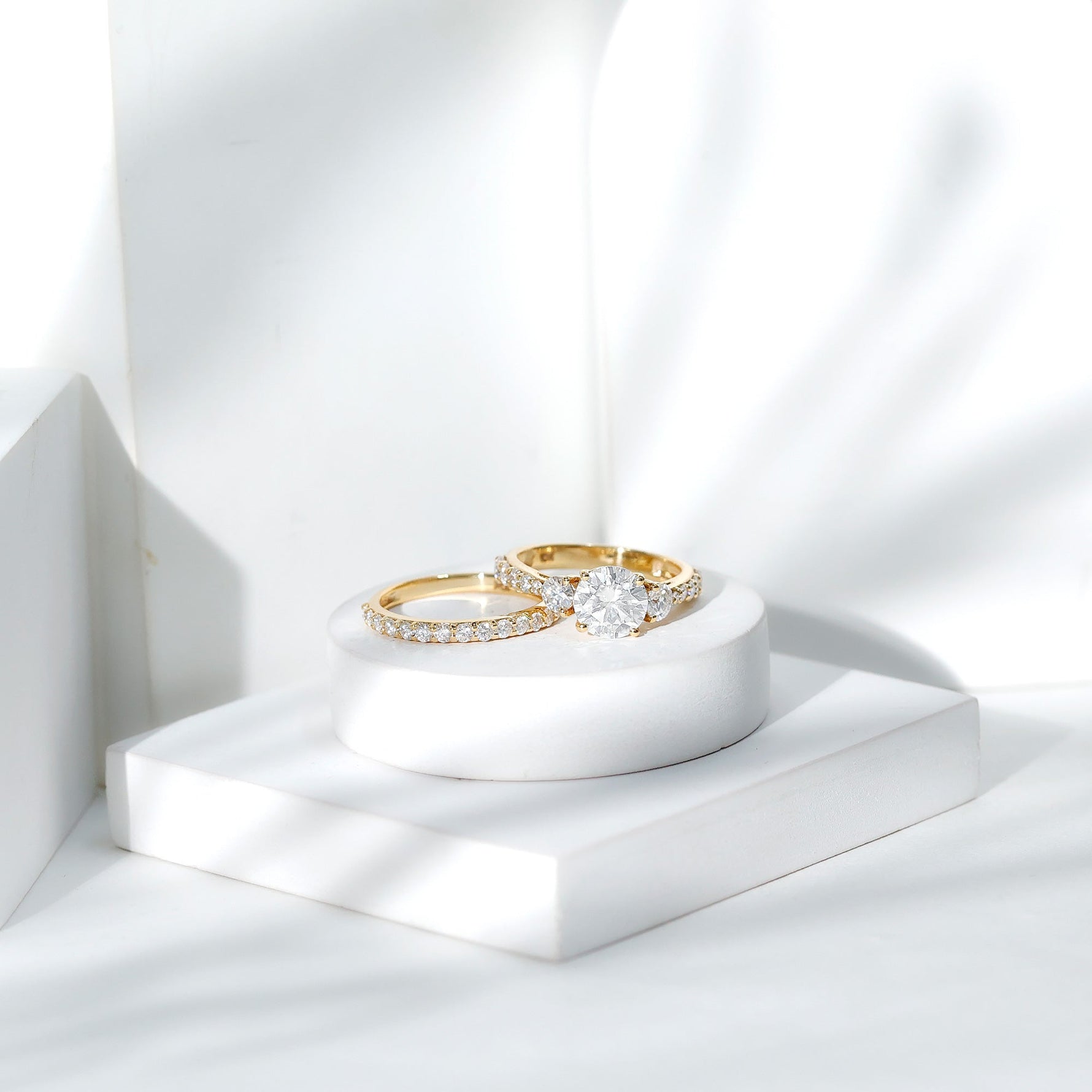 Certified Lab Created Diamond Marriage Ring Set