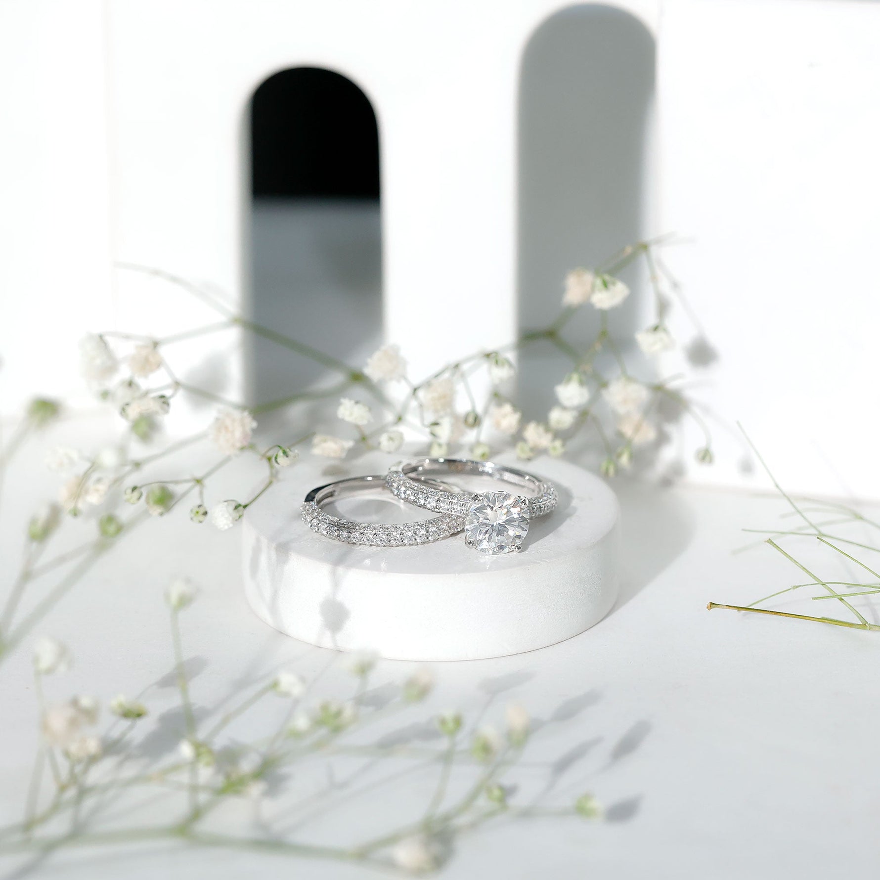 Certified 2 CT Lab Grown Diamond Bridal Ring Set for Her