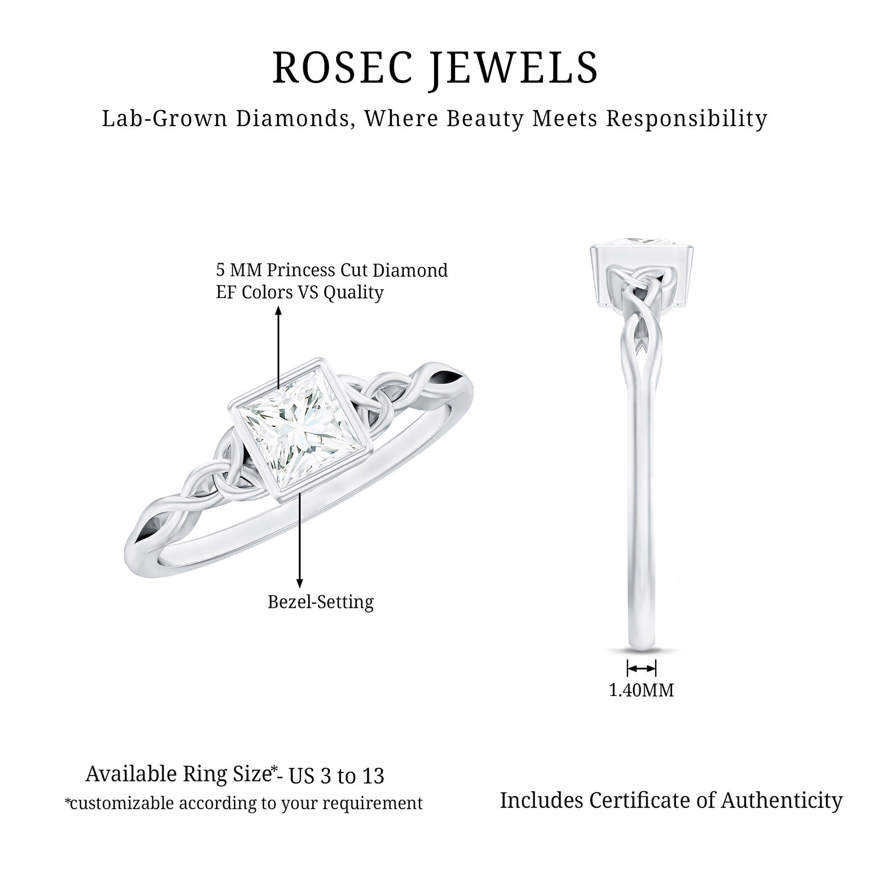 Celtic Knot Inspired Lab Grown Diamond Promise Ring