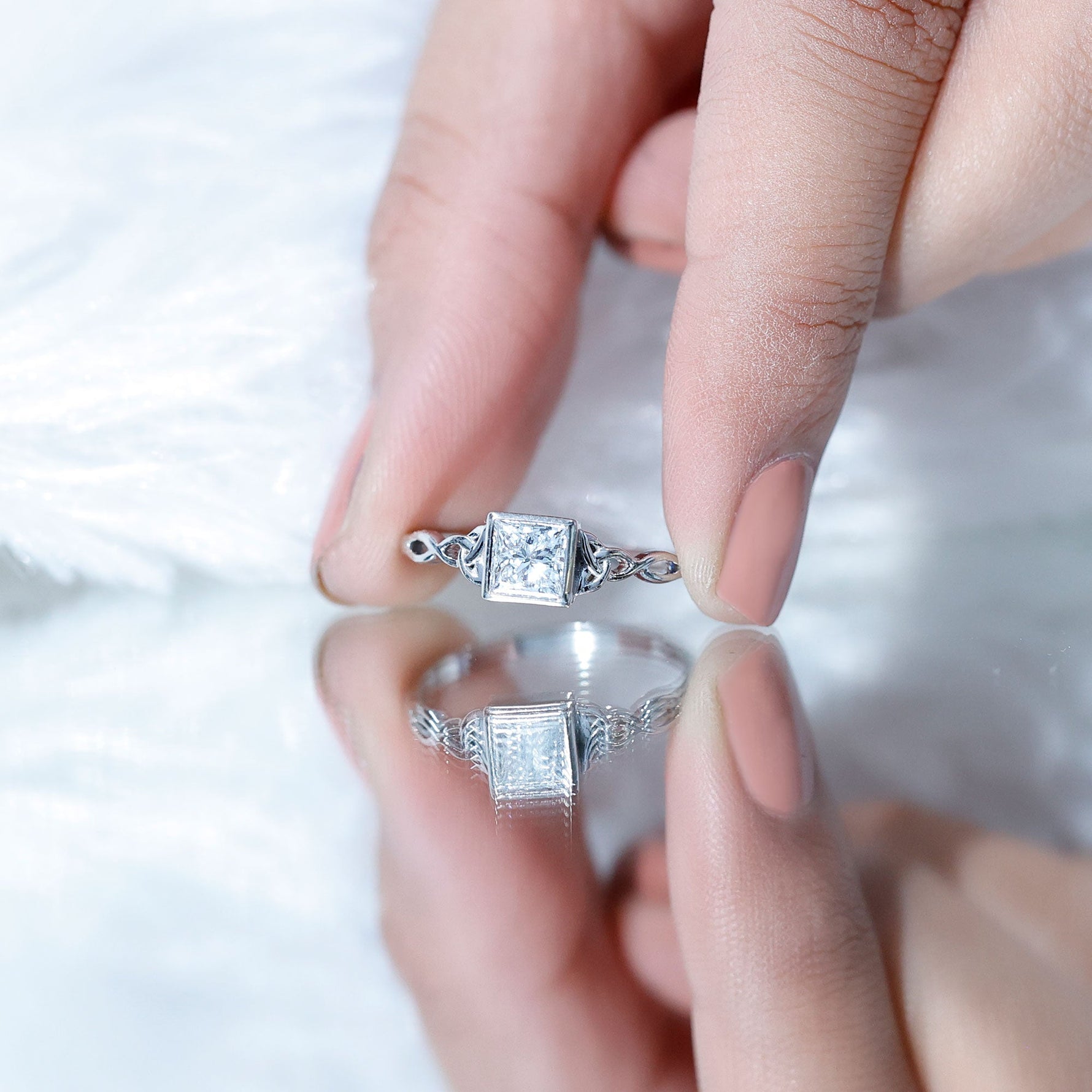 Celtic Knot Inspired Lab Grown Diamond Promise Ring