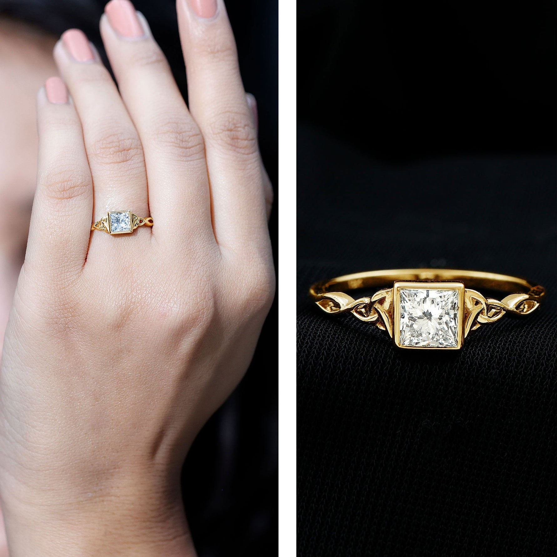 Celtic Knot Inspired Lab Grown Diamond Promise Ring