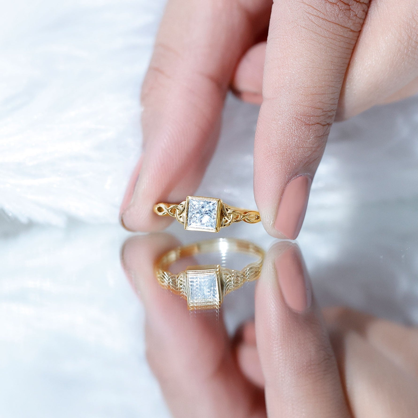 Celtic Knot Inspired Lab Grown Diamond Promise Ring