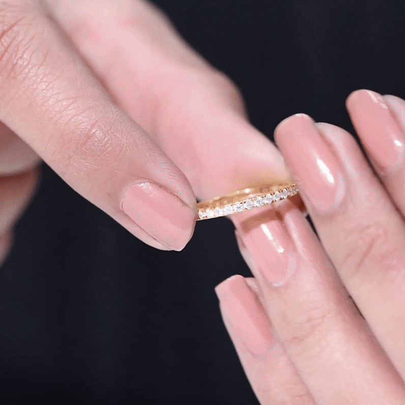 Round Cut Lab Grown Diamond Stackable Eternity Ring