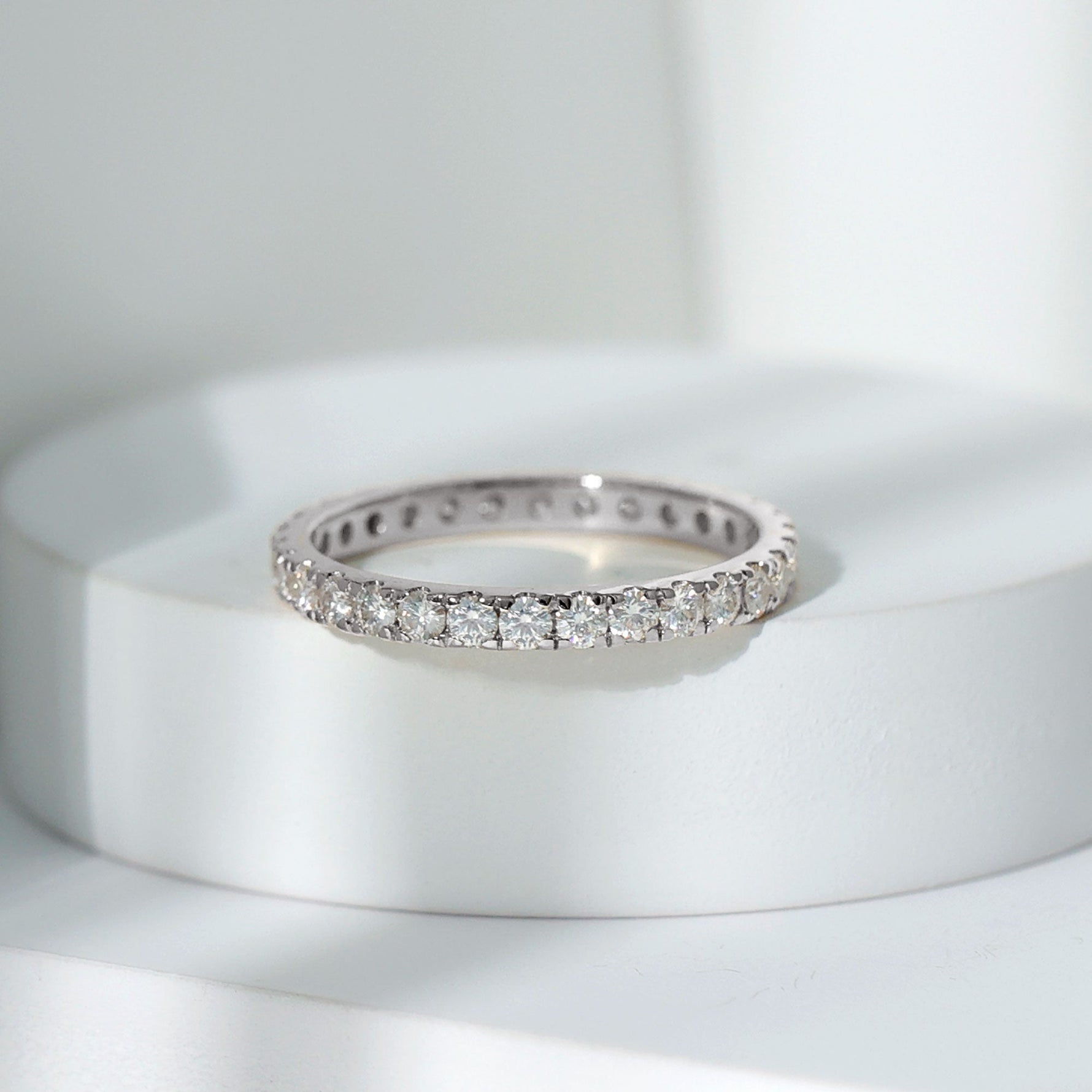 Round Cut Lab Grown Diamond Stackable Eternity Ring