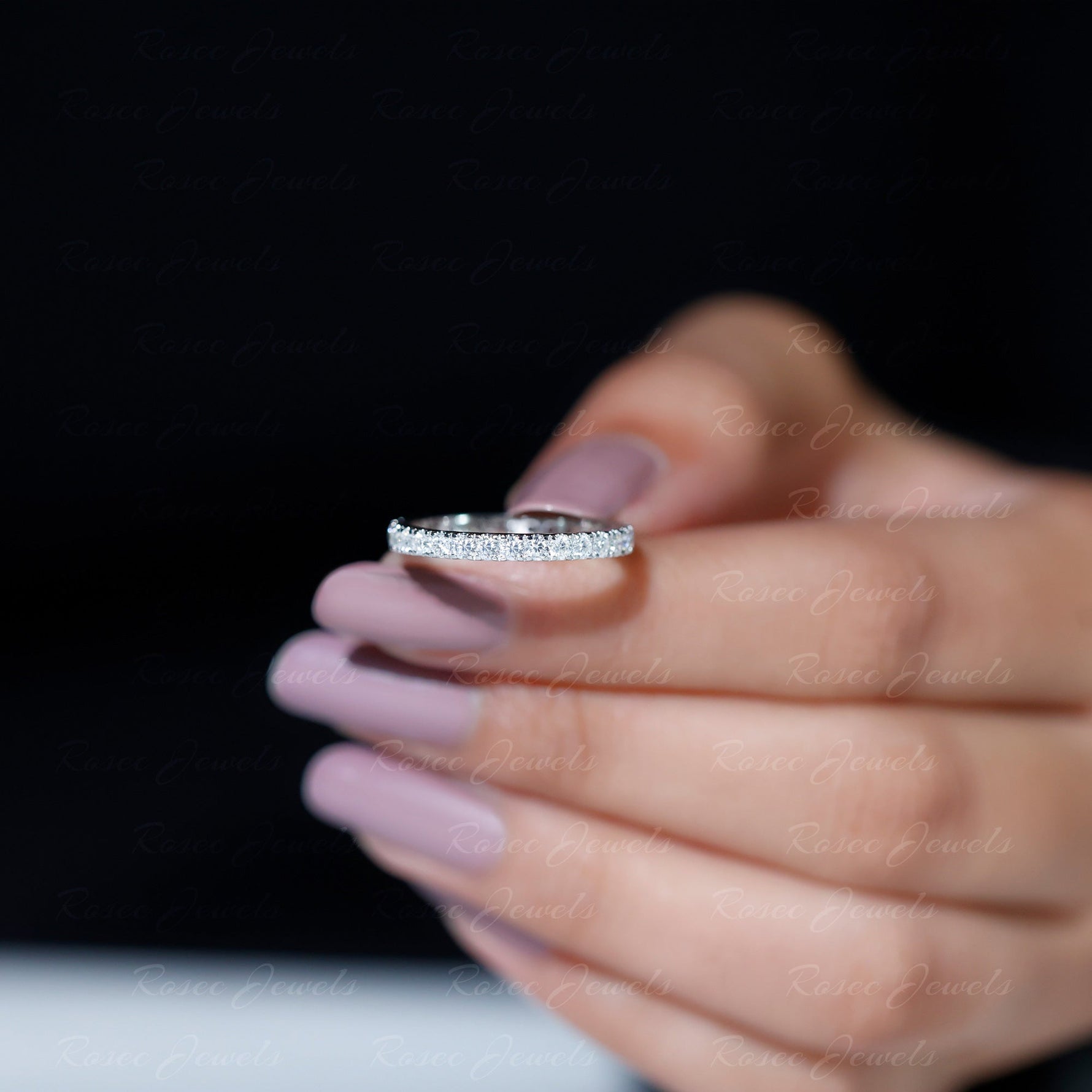 Round Cut Lab Grown Diamond Stackable Eternity Ring