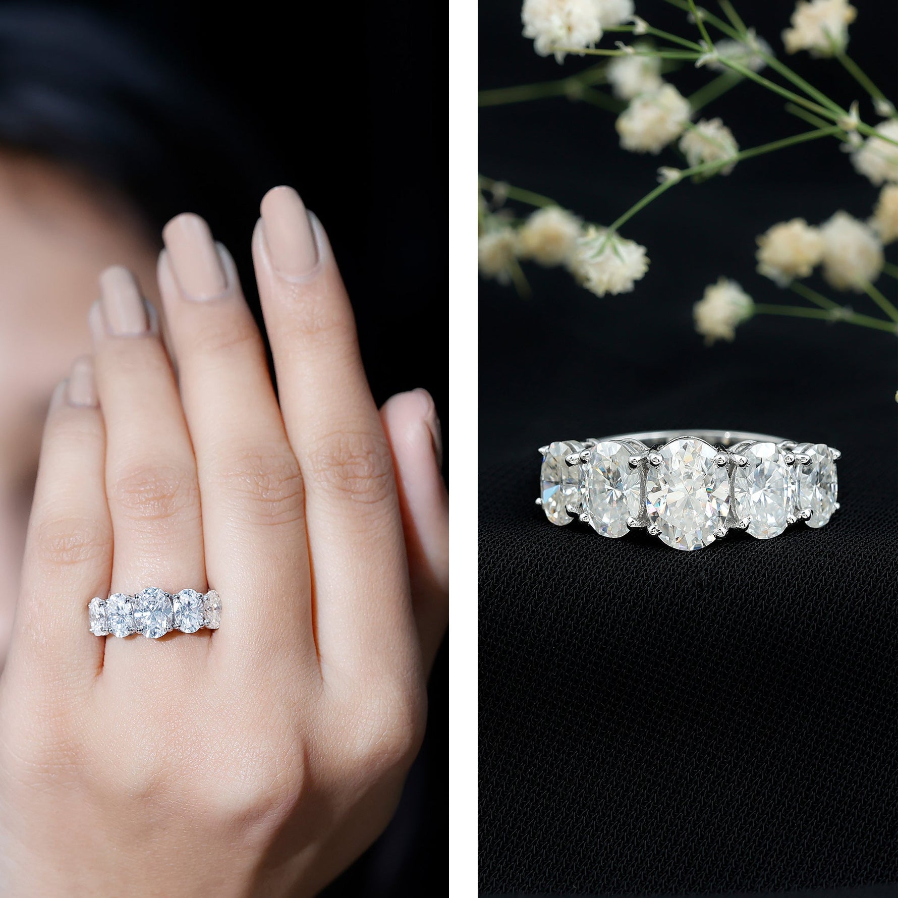 Lab Grown Diamond 5 Stone Statement Ring