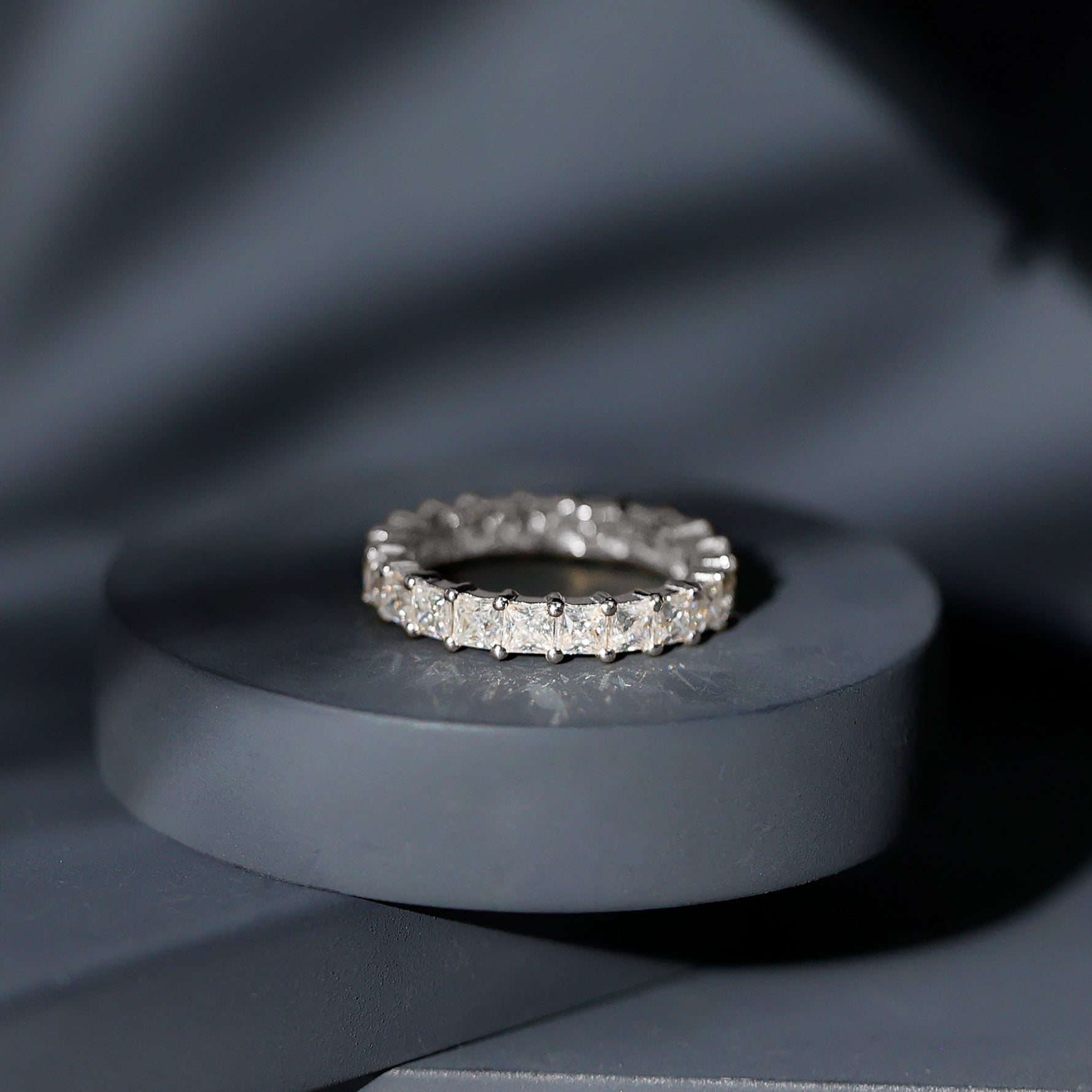 Certified Lab Grown Diamond Princess Cut Wedding Ring