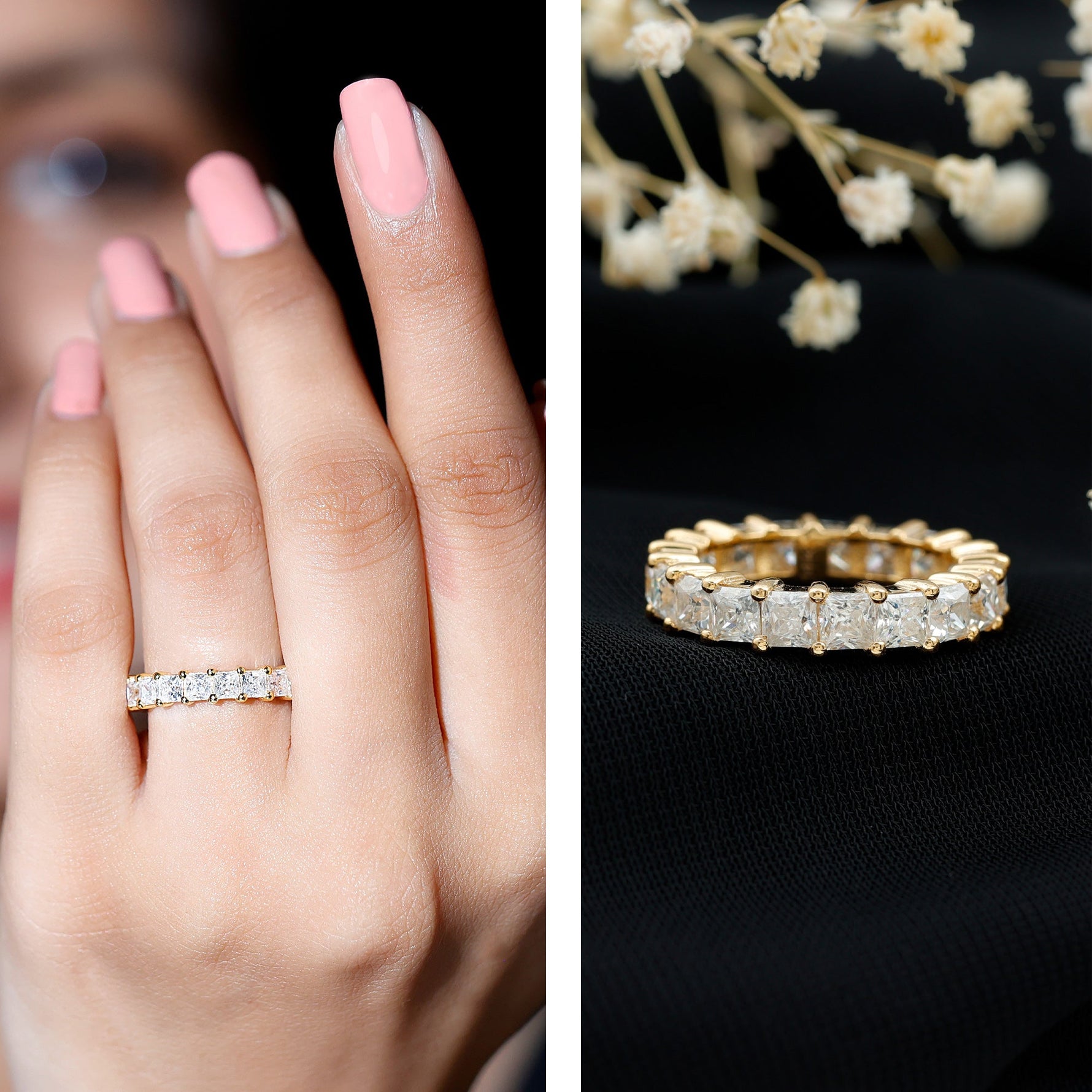 Certified Lab Grown Diamond Princess Cut Wedding Ring