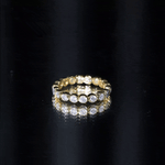 Bezel Set Moissanite Eternity Ring in Yellow Plated Silver