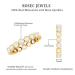 Bezel Set Moissanite Eternity Ring in Yellow Plated Silver