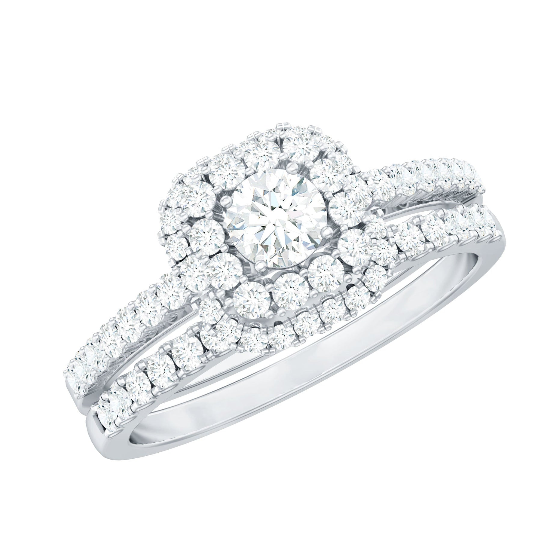 1.50 CT Zircon Statement Wedding Ring Set