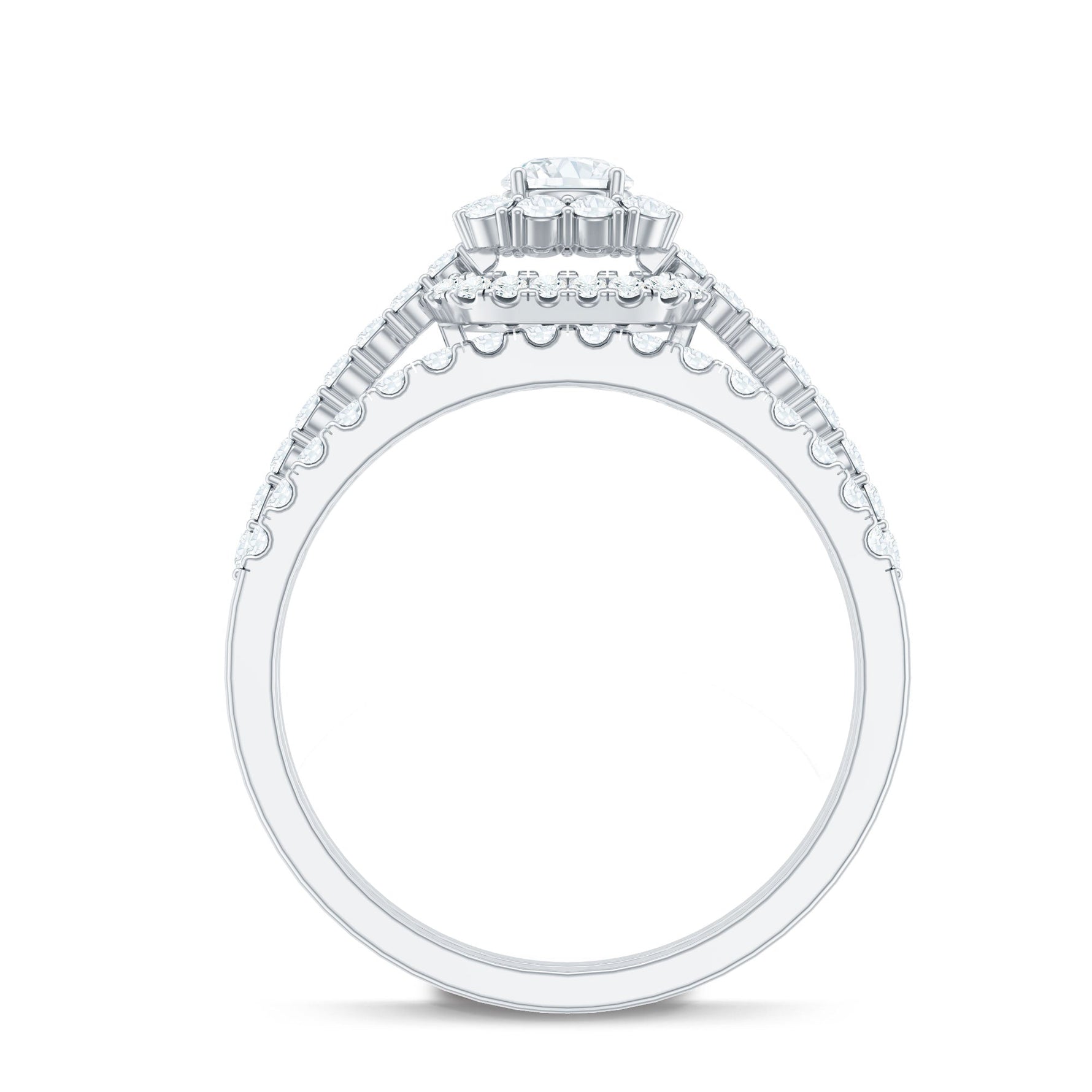 1.50 CT Zircon Statement Wedding Ring Set