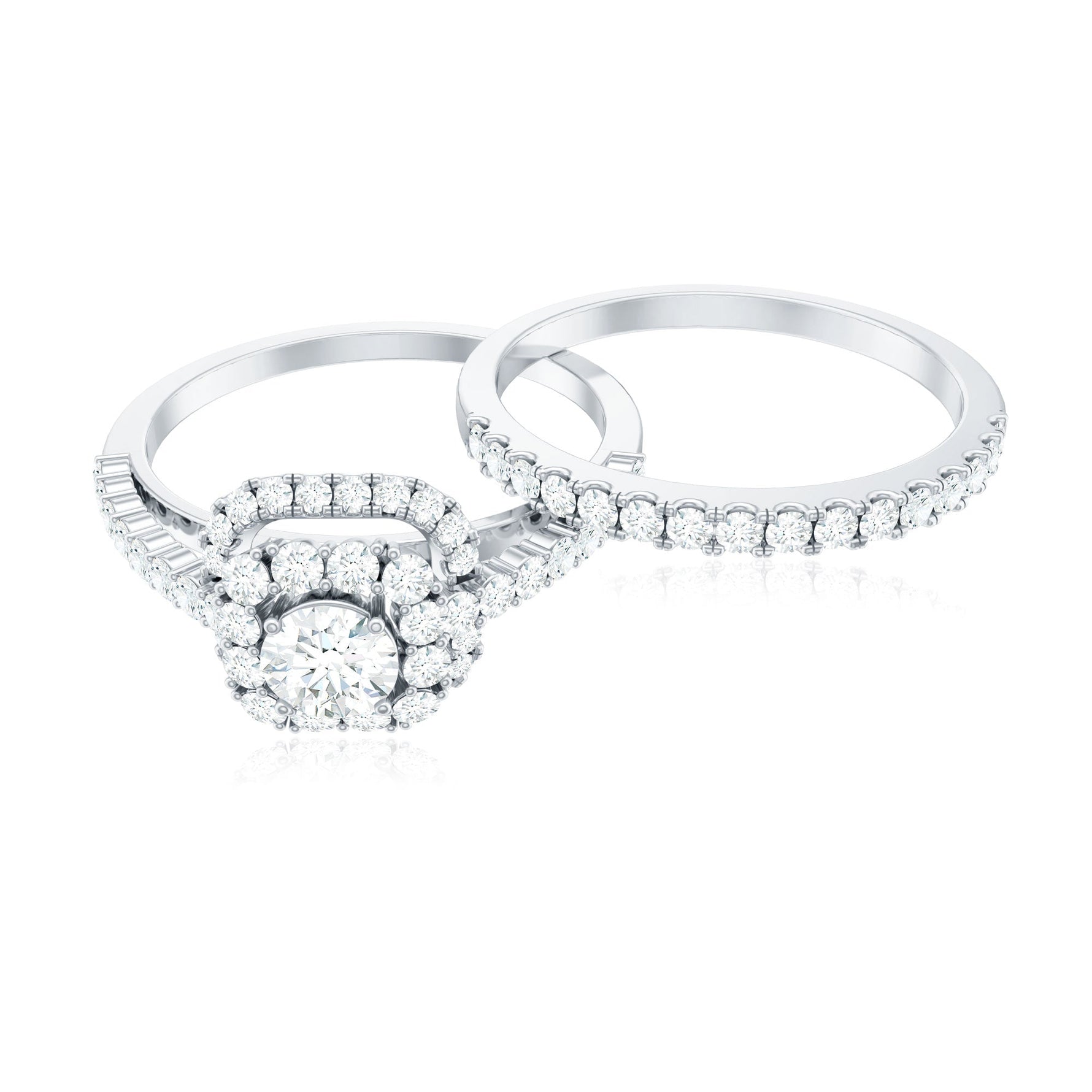 1.50 CT Zircon Statement Wedding Ring Set