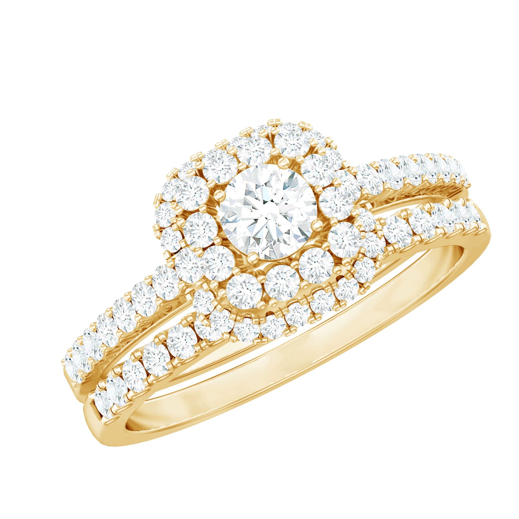 1.50 CT Zircon Statement Wedding Ring Set