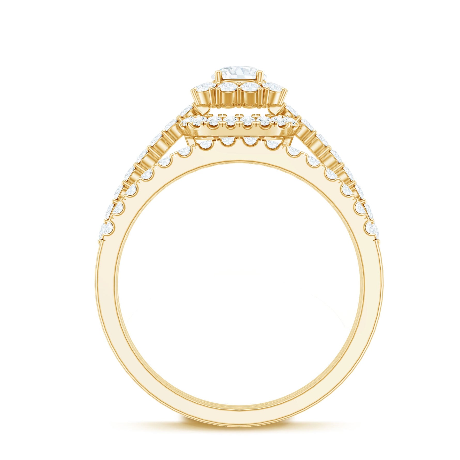 1.50 CT Zircon Statement Wedding Ring Set