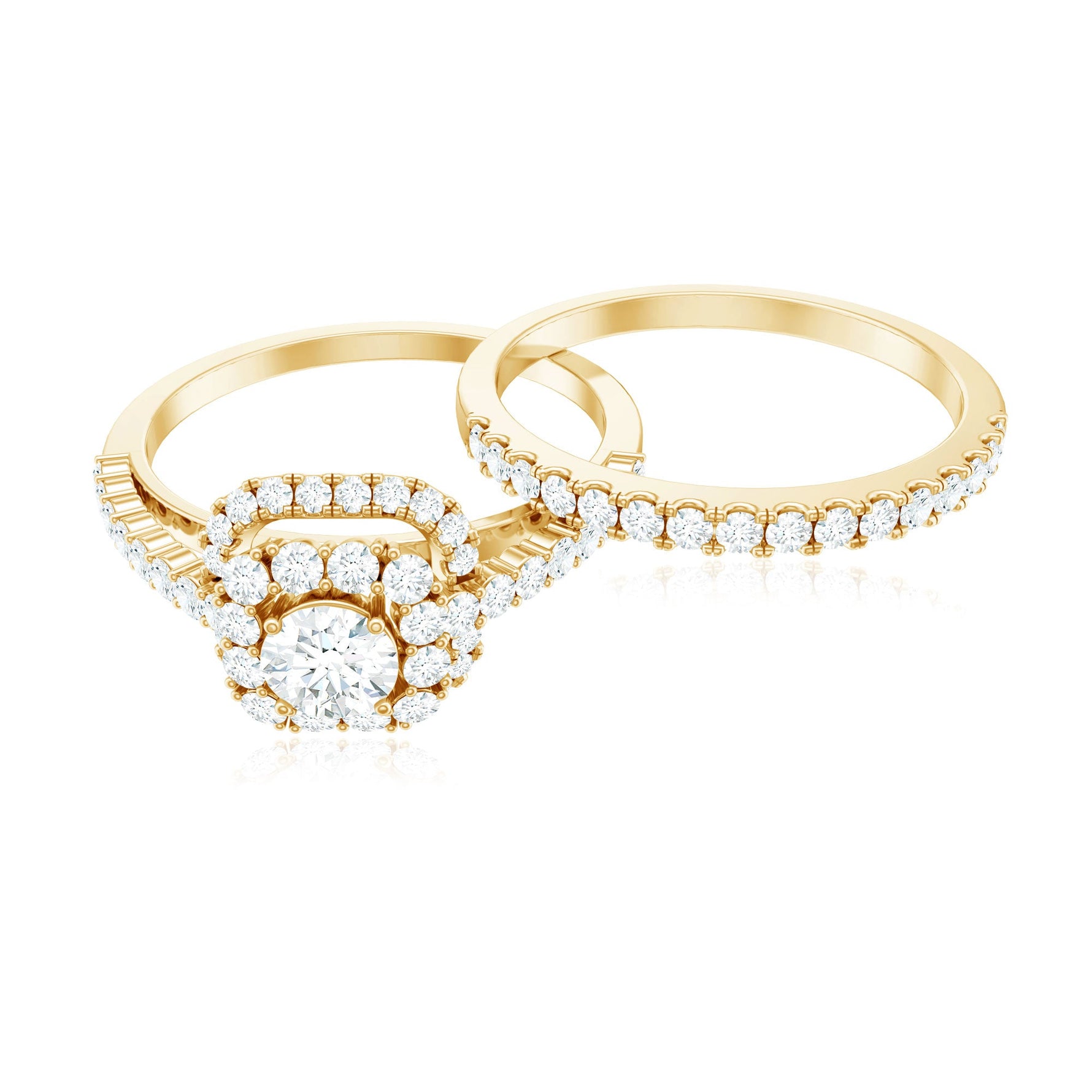 1.50 CT Zircon Statement Wedding Ring Set