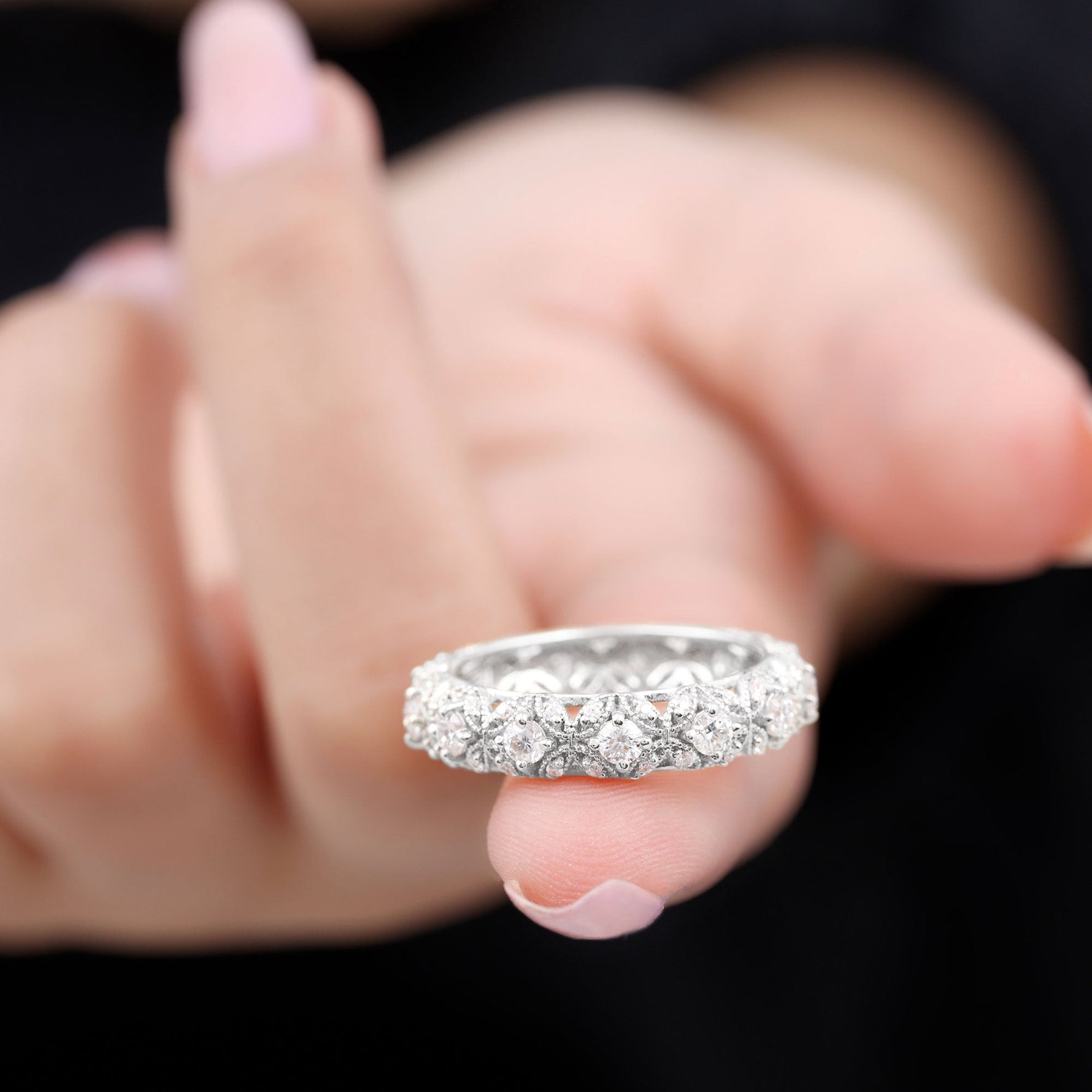 Moissanite Vintage Antique Wedding Ring