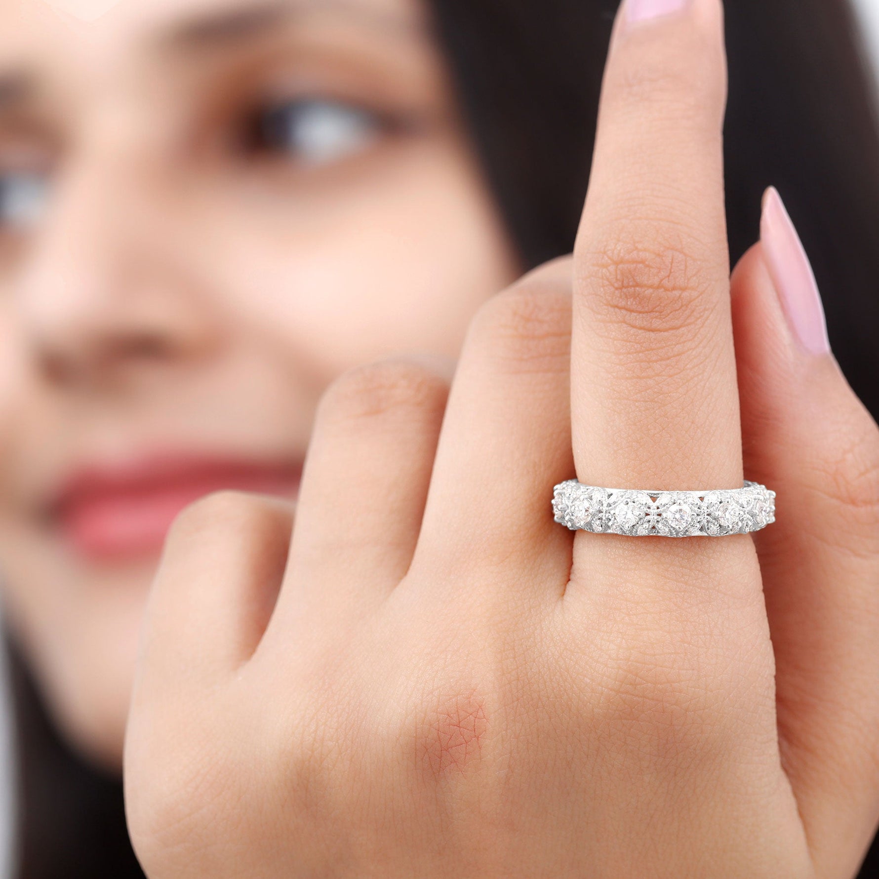 Moissanite Vintage Antique Wedding Ring