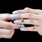 Oval Black Opal Wedding Ring Set With Diamond