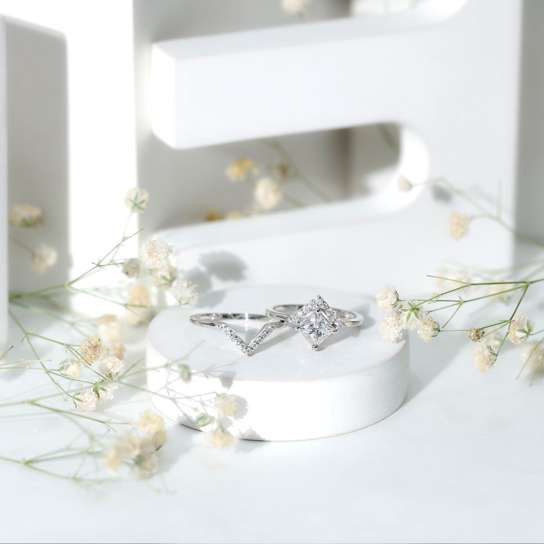 Princess Cut Lab Grown Diamond Bridal Ring Set