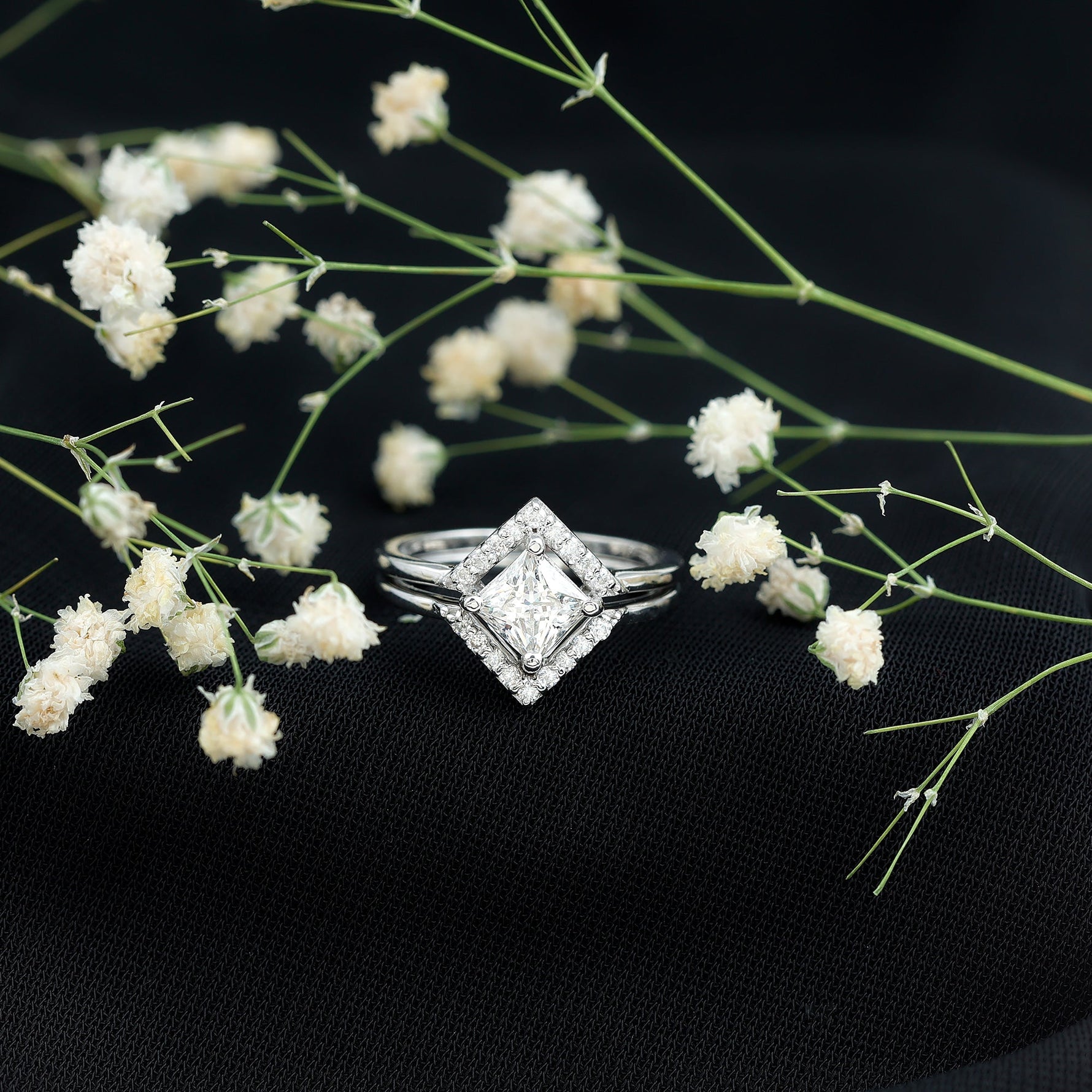 Princess Cut Lab Grown Diamond Bridal Ring Set