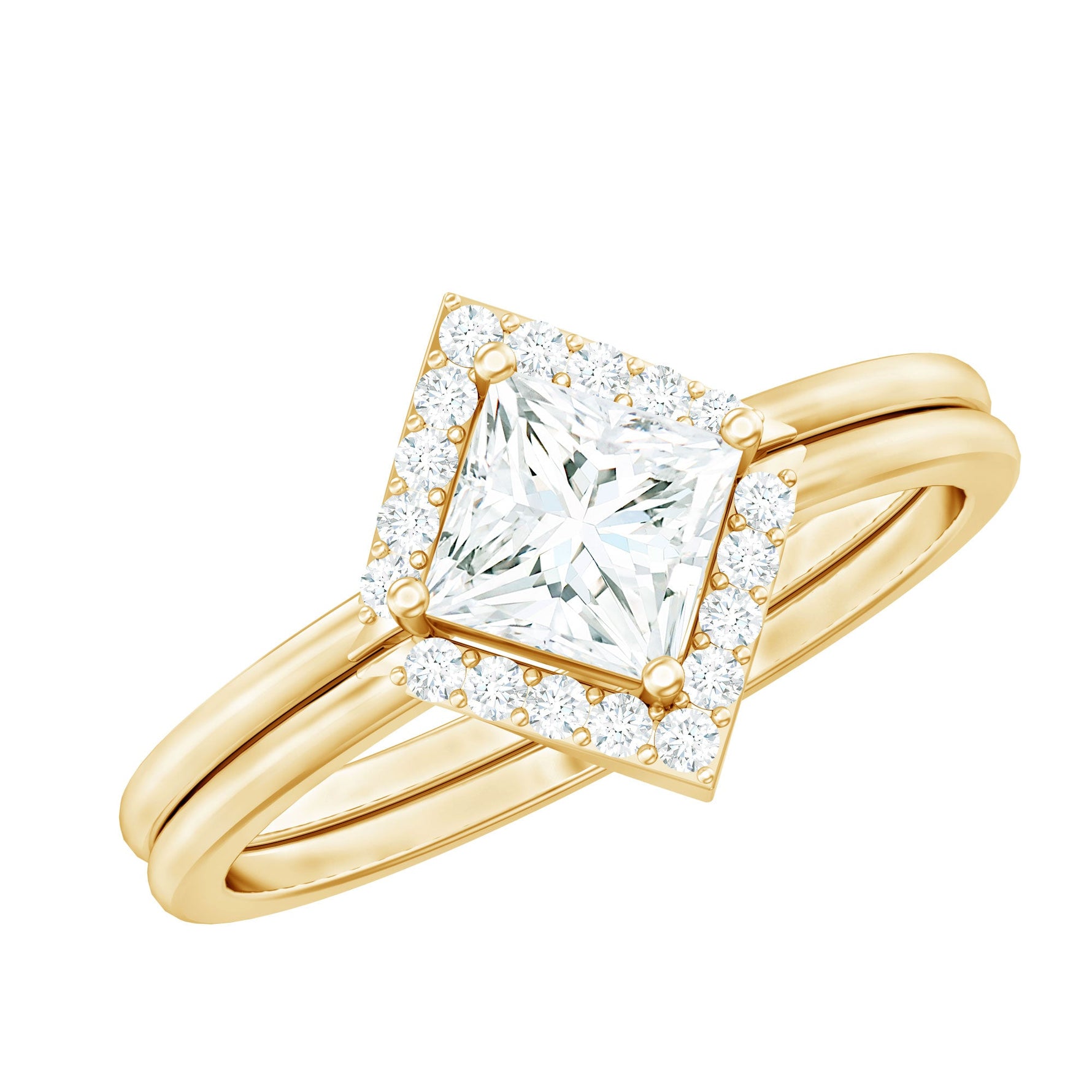 Princess Cut Lab Grown Diamond Bridal Ring Set