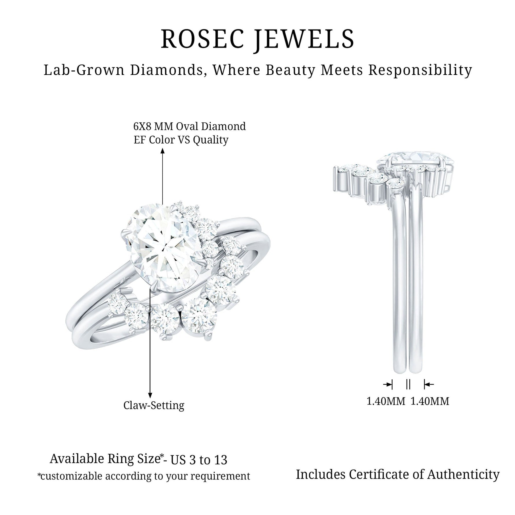 Lab Grown Diamond Engagement and Bridal Ring Sets
