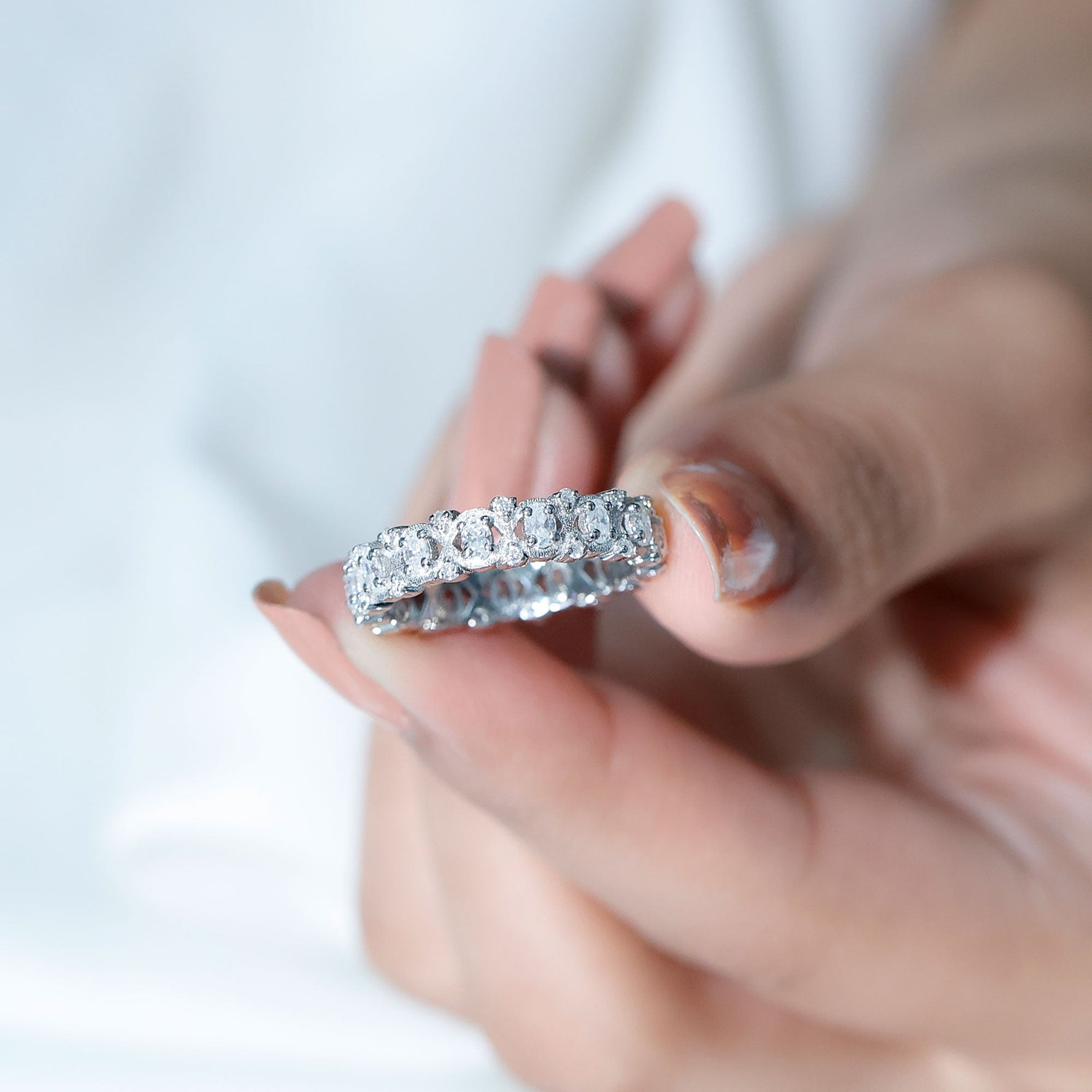 Full Eternity Lab Grown Diamond Wedding Ring For Her