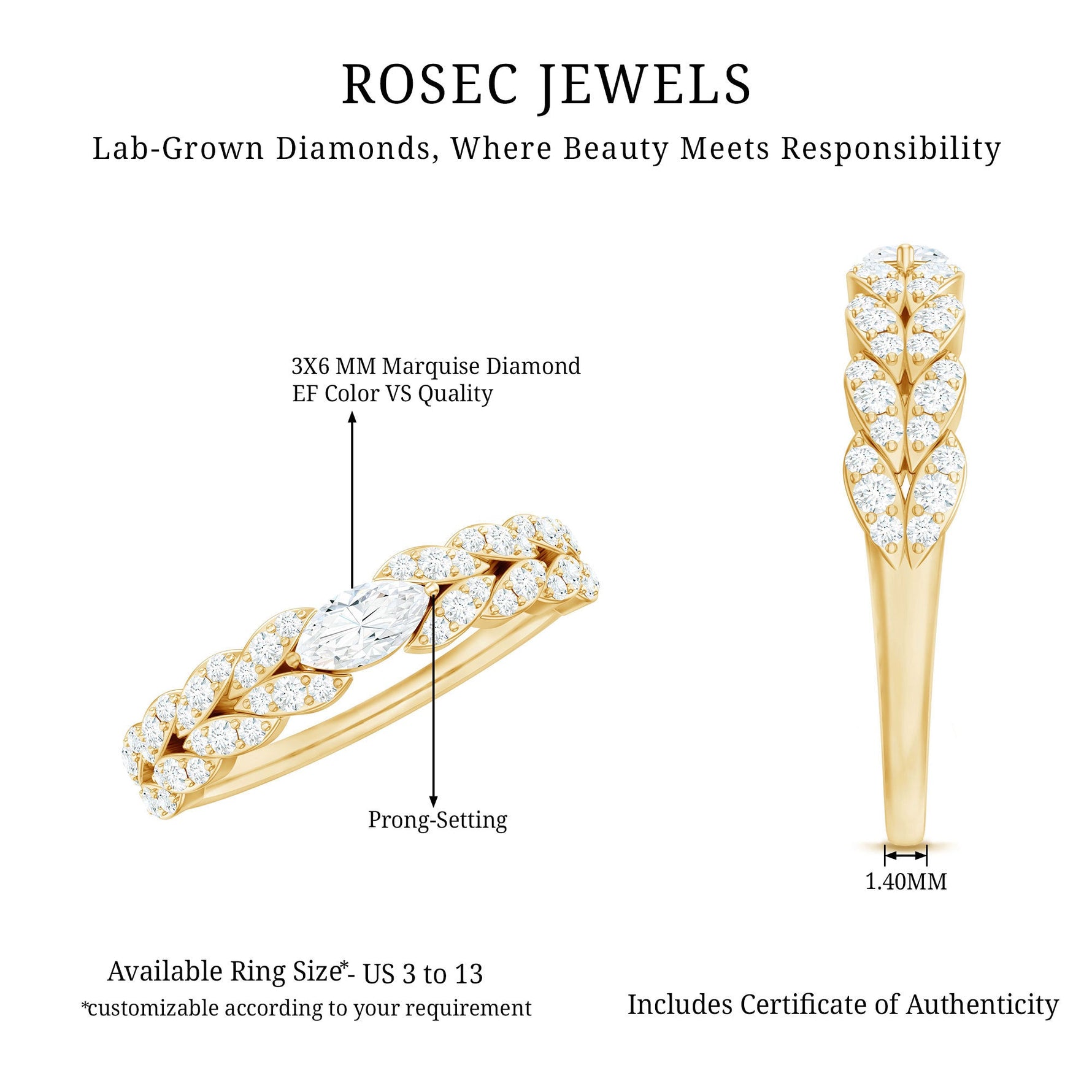 Lab Grown Diamond East West Eternity Ring for Her