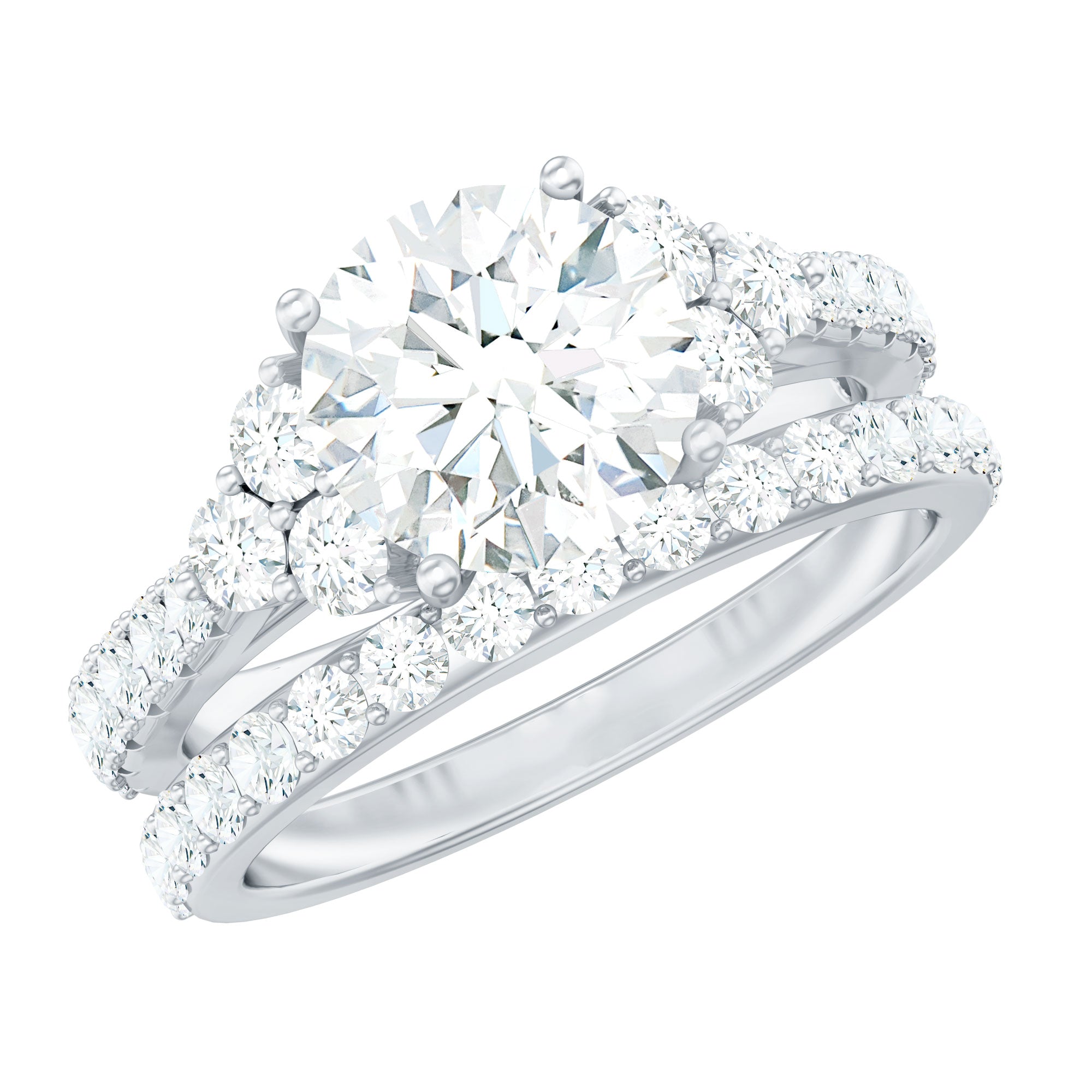 Certified Lab Grown Diamond Engagement Ring With Ring Guard for Her