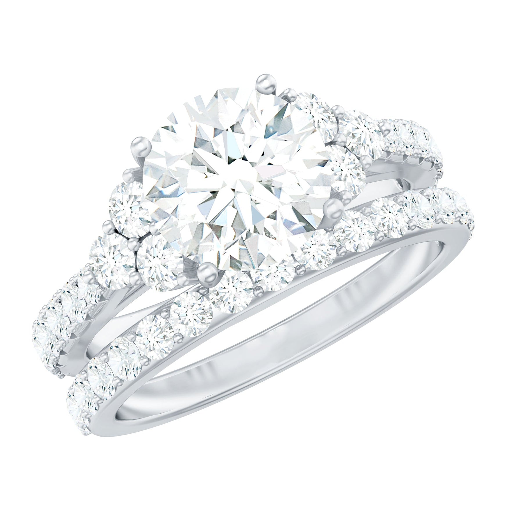 Certified Lab Grown Diamond Engagement Ring With Ring Guard for Her