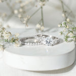 Certified Lab Grown Diamond Engagement Ring With Ring Guard for Her