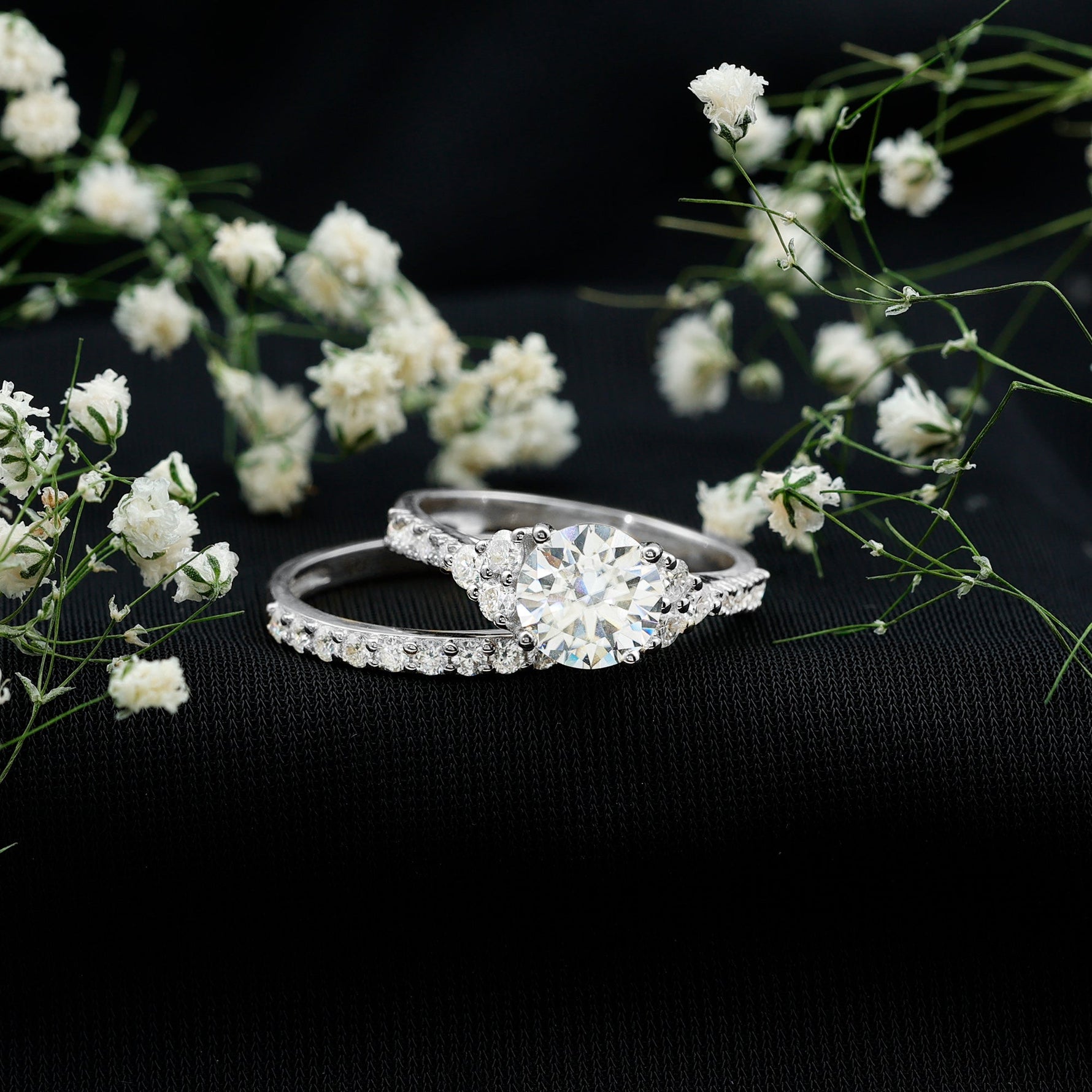 Certified Lab Grown Diamond Engagement Ring With Ring Guard for Her