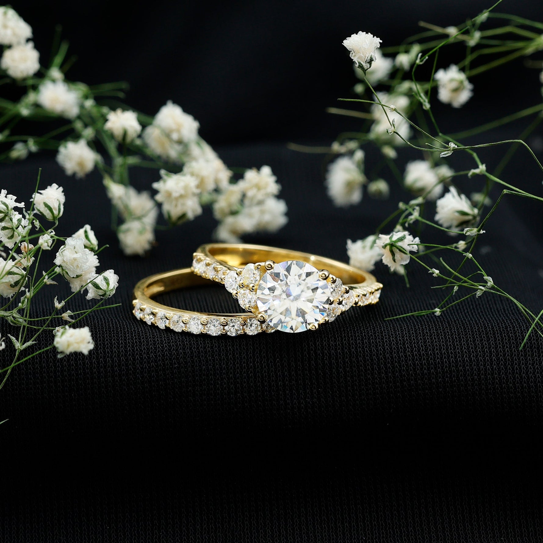 Certified Lab Grown Diamond Engagement Ring With Ring Guard for Her