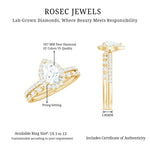 Lab Created Diamond Teardrop Engagement Ring With Stackable Band
