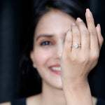 Lab Created Diamond Teardrop Engagement Ring With Stackable Band